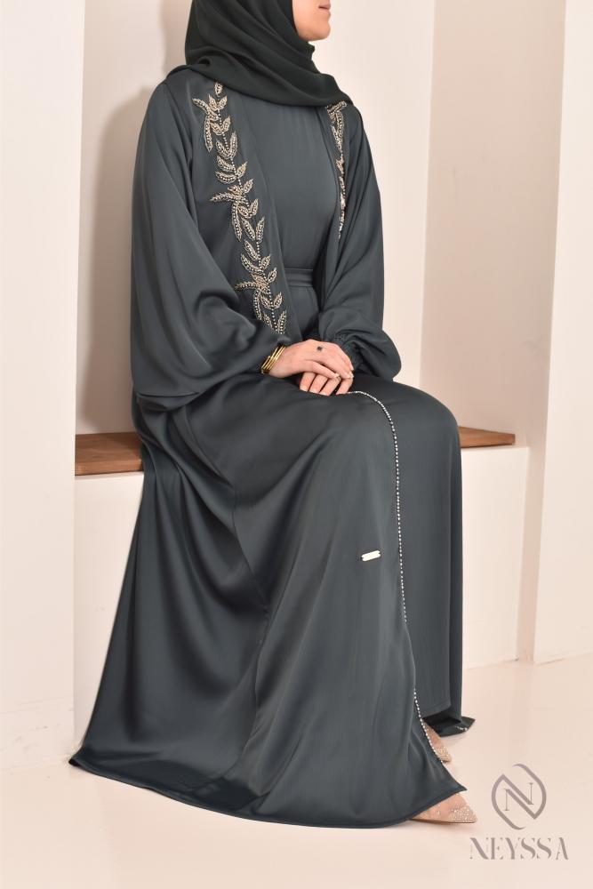 Abaya Dubaï kimono green Neyssa Shop