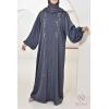 Abaya Dubaï kimono SALIMA Gris Bleuté