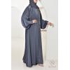 Abaya Dubaï kimono SALIMA Gris Bleuté