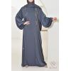 Abaya Dubaï kimono SALIMA Gris Bleuté