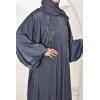 Abaya Dubai Kimono SALIMA grey blue