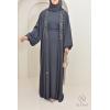 Abaya Dubaï kimono SALIMA Gris Bleuté