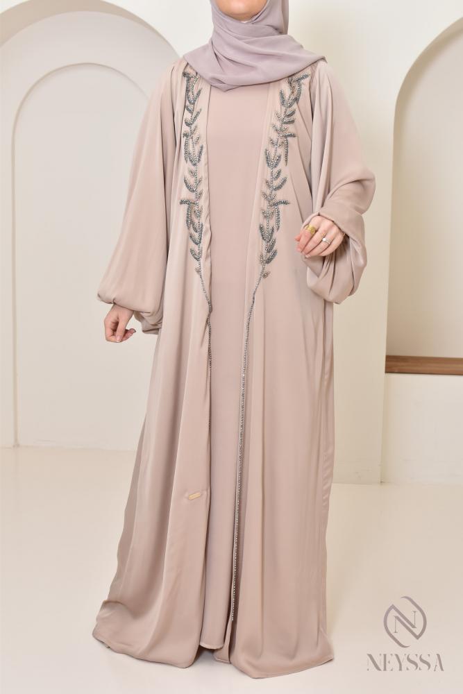 Abaya Dubai kimono SALIMA Latté