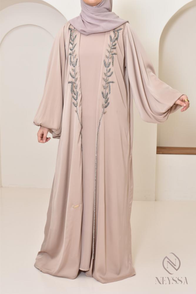 Abaya Dubai kimono SALIMA Latté