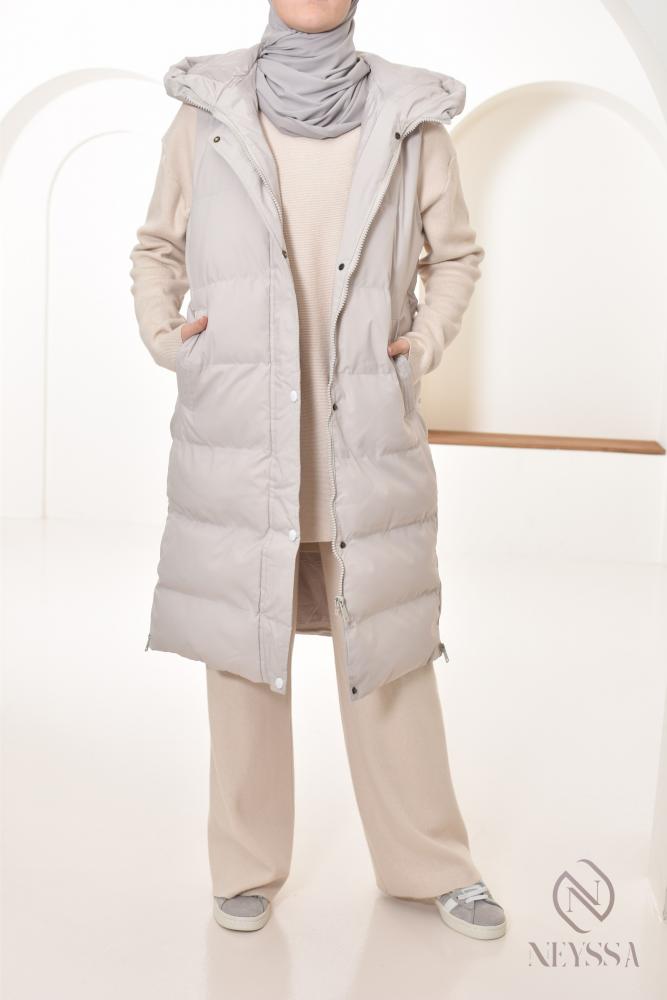 Sleeveless down jacket Los Angeles Light beige