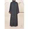 Abaya Dubaï NAWANE green of gray