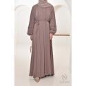 Abaya Dubaï évasée JUMEYRA Nude