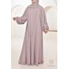 Abaya Dubaï évasée JUMEYRA Vieux Rose