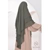 Long khimar 3 ruffles muslin