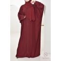 Kleid Dubai mit integriertem Hijab LAYALI Burgund