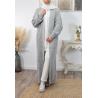 Long oversize knitted waistcoat for muslim womens