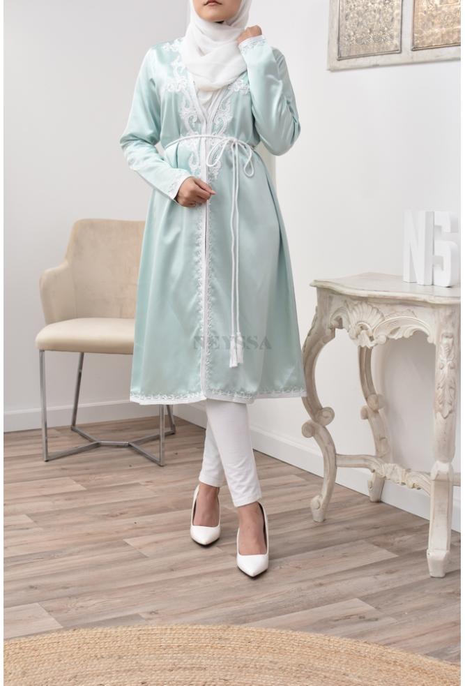 Water green kimono caftan perfect fit for veiled women