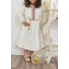 Kaftan Kleid Petite Fille Off White perfekt für Eid
