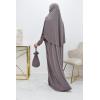 Abaya de prière hijab intégré avec sac de transport