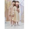 Grauweißes Kaftan-Kleid für kleines Mädchen