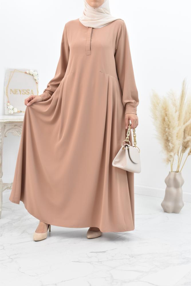 Long Flared Abaya Dress 