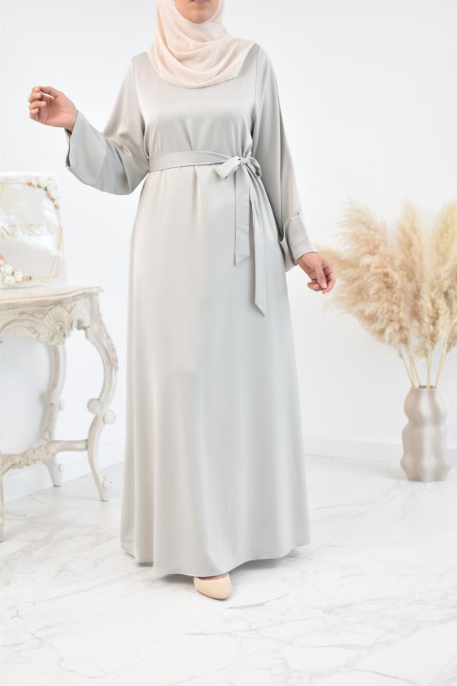 abaya satin évasée mastour Femme voilée 