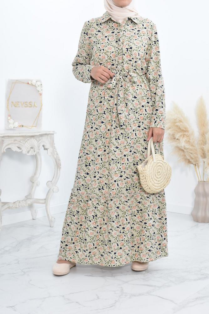 Langes Kleid mit Blumenmuster Modest Fashion