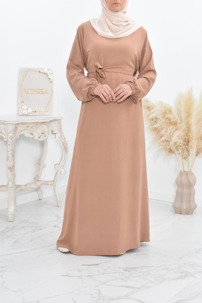 Abaya longue évasée fluide pas cher