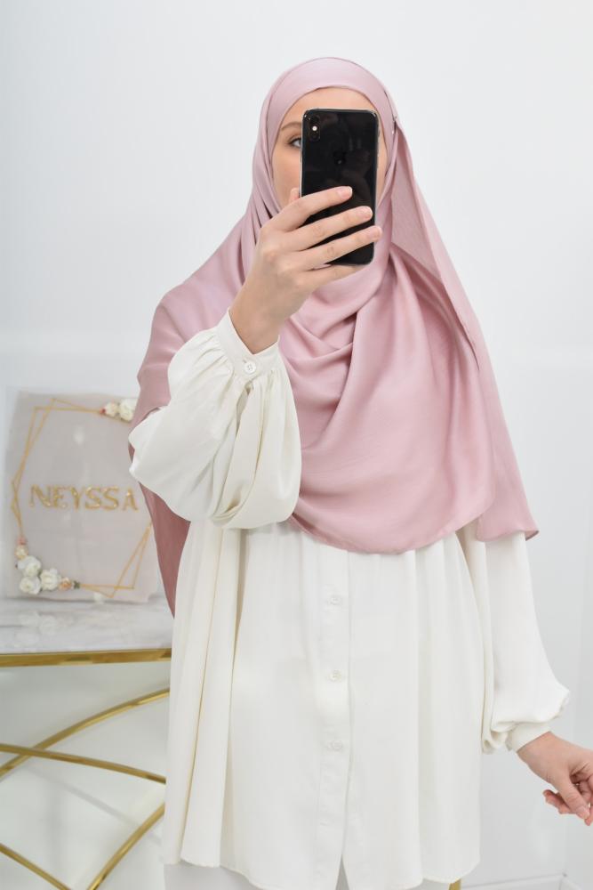 Hijab à enfiler satin plissé Neyssa