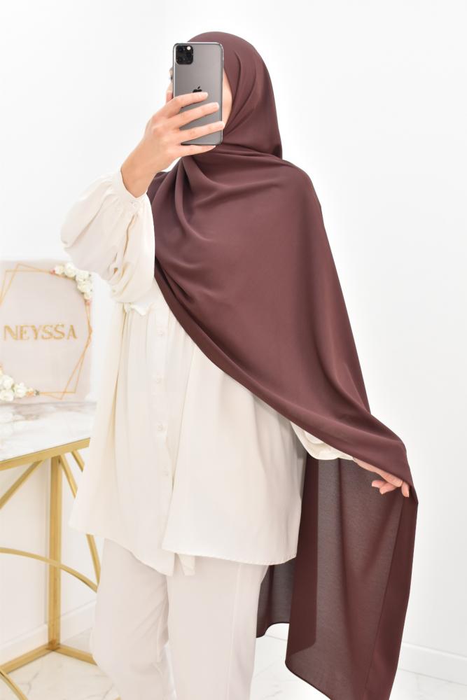 Maxi hijab OPAQUE Crêpe mousseline 2mètres