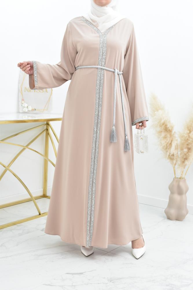 Abaya caftan long oriental style nude