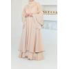 Abaya Dubai embroidered ruffles beige Eid Neyssa shop