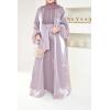 Abaya Dubai 4 pieces purple organza Neyssa shop