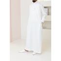 Qamis Homme de luxe Youness blanc beige