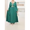 Robe longue évasée brodée Ihssane VERT