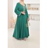 Robe longue évasée brodée Ihssane VERT