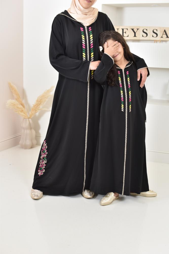 Abaya mother or daughter Chourouk Black