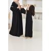 Abaya Eid im Stil eines marokkanischen Kaftans Joud schwarz