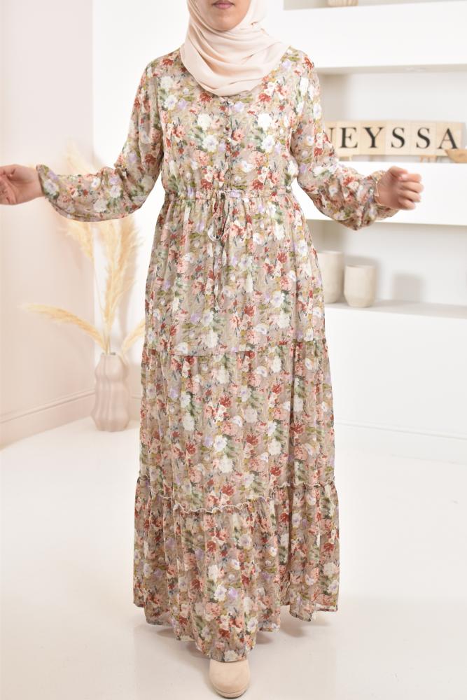 Long chiffon dress and mastoura Neyssa shop