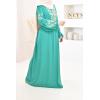 Green and Gold embroidered long dress Naîma
