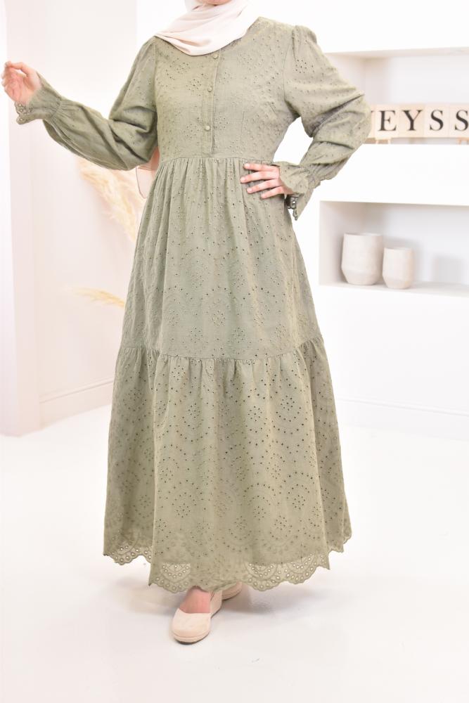 Langes Kleid aus Baumwolle muslimische Frau