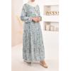 Flowery muslin dress for spring and summer modest fashion