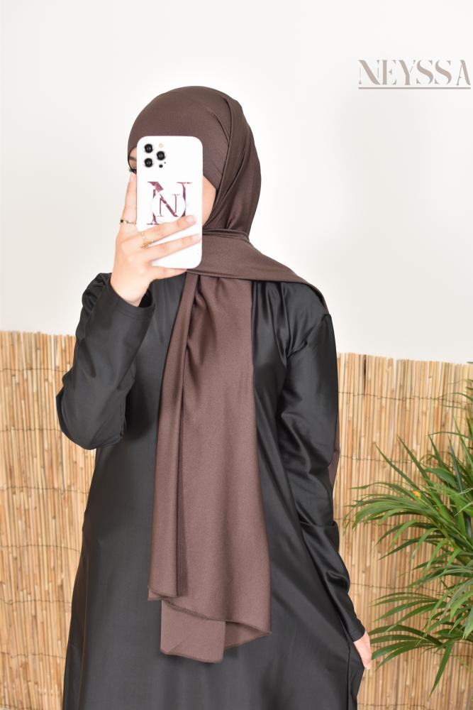 Hijab de bain à nouer Marina Chocolat