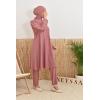 Burkini zipp grande taille Indonesia vieux rose