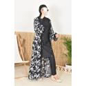 Las Rosas Long Kimono Black