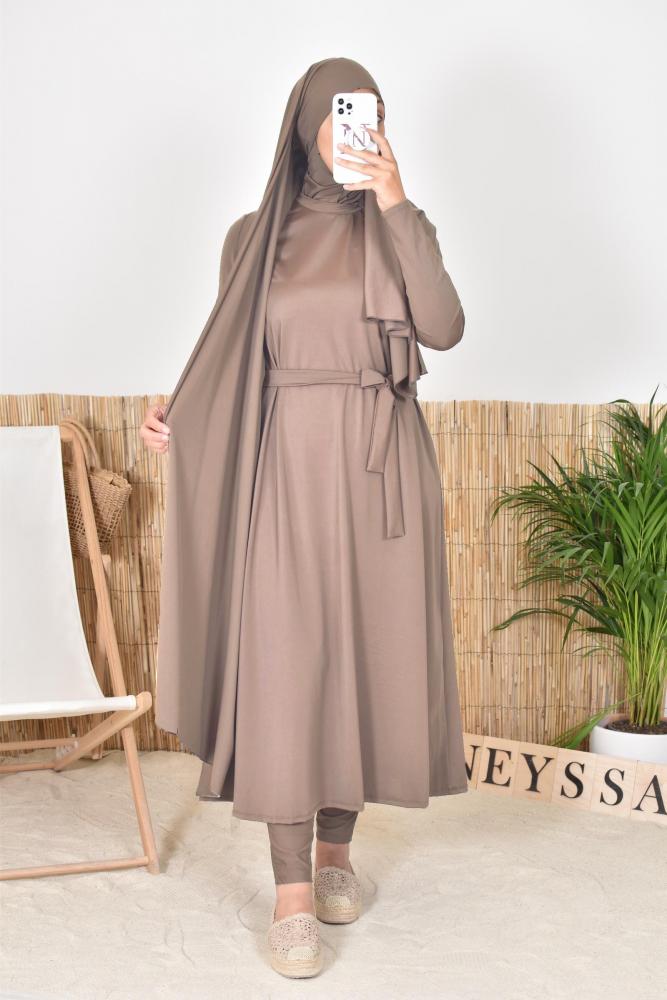 Langer Hijab-Burkini zum Überziehen taupe Neyssa shop
