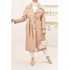 Long leatherette trench coat