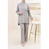 Women's woven knit set SELMA Heather grey