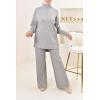 Women's woven knit set SELMA Heather grey