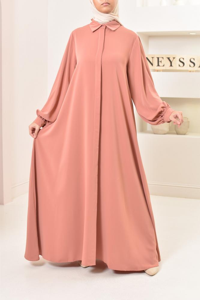 Abaya chemise manches bouffantes