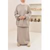 Taupe sweatshirt-skirt set SANA