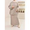 Taupe sweatshirt-skirt set SANA