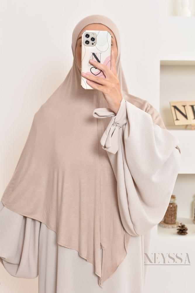 Khimar jersey à zip SAKINA