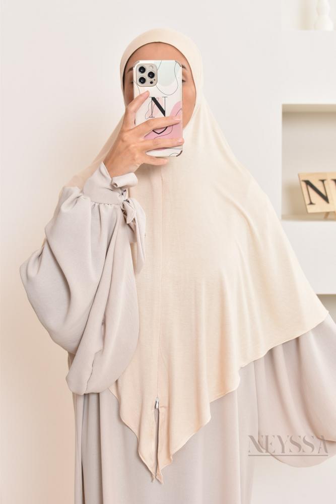 Khimar jersey à zip SAKINA