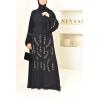 Abaya Dubaï évasée noir Neyssa shop